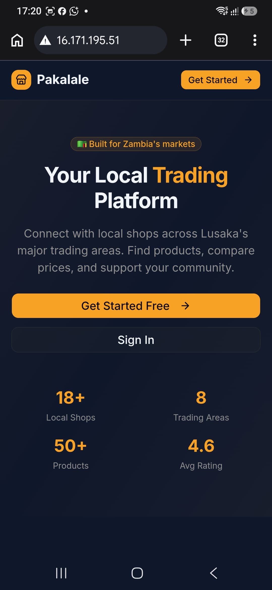 Pakalale Trading Platform screenshot